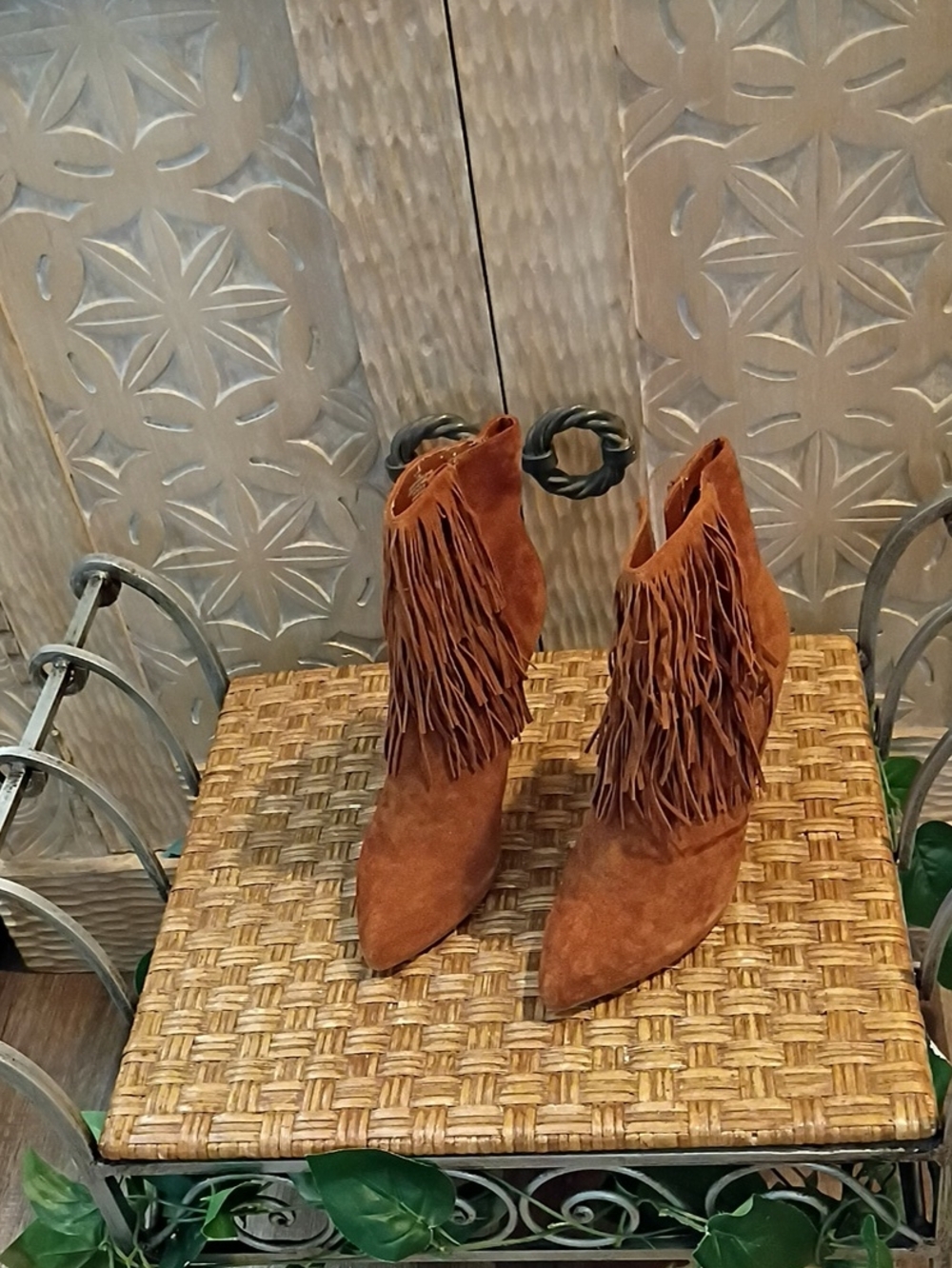 Steve Madden Brown Suede Fringe Ankle Boots